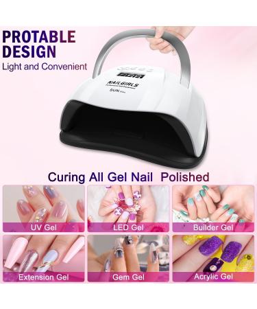 NAILGIRLS 168W UV LED Nail Lamp | Professional Fast UV Light Gel Polish Curing | 4 Timer Settings | Auto Sensor Nail Dryer for Home & Salon Use - Buy Online on GoSupps.com