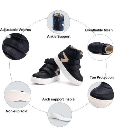 Orthopedic Kids Shoes for Flat Feet with Arch & Ankle Support - Black, Size 3.5 - Buy Online on GoSupps.com