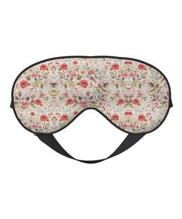 Flower Leaf Print Unisex Sleep Mask Double-Sided Eye Mask Ideal for Sound Sleep and Skin Care
