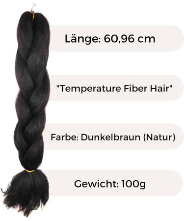 Synthetic hair for braiding in dark brown (natural brown) - ideal for rastas - Buy Online on GoSupps.com