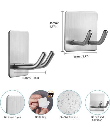 JS Self-Adhesive Hooks - 4 Pack Razor Holder for Shower & Bathroom Storage - Stainless Steel Adhesive Hangers for Coats Luffas and More - Buy Online on GoSupps.com