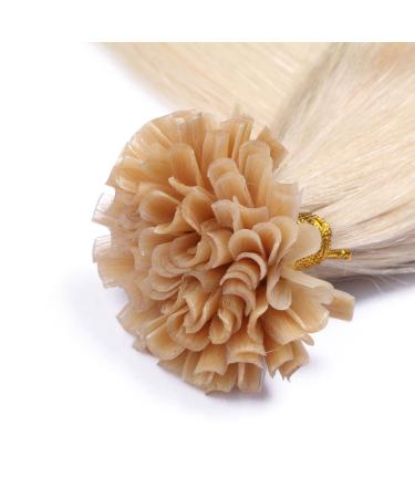 Keratin Bonding Hair Extensions #60 Weissblond - 60cm | 150 Strands 100% Remy Real Hair U-Tip by Novon - High-Quality Extensions - Buy Online on GoSupps.com