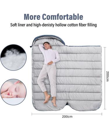 BISINNA XXL 3-4 Season Sleeping Bag for Big & Tall Adults - Waterproof, Lightweight & Warm - Perfect for Camping, Backpacking & Hiking - Gray - Left Zip - Buy Online on GoSupps.com