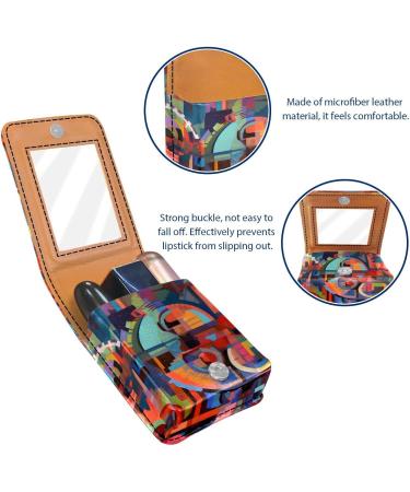 Travel Lipstick Organizer Case - Portable Makeup Bag with Mirror | Abstract Colorful Graffiti Art Pattern - Buy Online on GoSupps.com