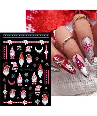 JMEOWIO 10 Sheets Christmas Pink Nail Art Stickers Decals Self-Adhesive Snowflake Winter Holiday Cute Nail Supplies Nail Art Design Decoration Accessories - Buy Online on GoSupps.com