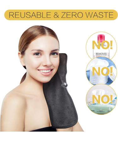 KinHwa 3 Pack Microfibre Face Cloths | Makeup Remover Cloth 15x30 cm | Ultra Soft Cleansing Flannel Cloths for Eyes and Face - Dark Grey | Washable | 3 Count - Buy Online on GoSupps.com