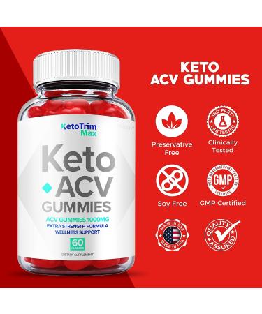Keto Trim Max Gummies - Vegan Formula with ACV for Advanced Weight Loss - 60 Gummies - Buy Online on GoSupps.com