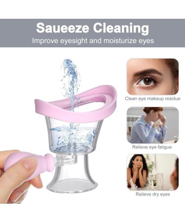 Eye Wash Cup - Silicone Manual Air Pressure Tool for Soothing Tired Eyes Removes Dust & Makeup (Pink) | International Shipping Available - Buy Online on GoSupps.com
