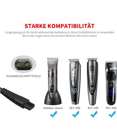 Merom Charging Cable for Hatker Professional Hair Cutter & Beard Trimmer - Compatible with RFC-588 RFC-690 RFC-692 RFC-696 RSCX-9598 RSCX-7568 - International Shipping Available - Buy Online on GoSupps.com