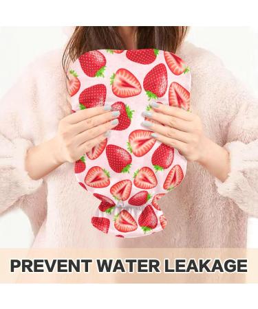 Naanle Red Strawberry Hot Water Bottle | 1L Warm Water Bottle for Pain Relief | Hot & Cold Therapy Bed Hand Feet Warmer - Buy Online on GoSupps.com