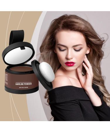 Hair root powder hair powder for filling thin hair camouflages gray hair natural result with mirror and puff medium brown Medium brown - Buy Online on GoSupps.com