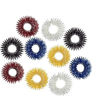 Lioobo 10-Pack Yin Yang Acupressure Massage Rings - Finger & Wrist Relaxation | International Shipping - Buy Online on GoSupps.com