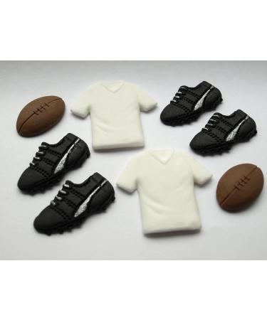8x Rugby Happy Birthday Cake Toppers Edible Fondant Cupcake Decor White Shirt Fan Rugby Kit - Buy Online on GoSupps.com