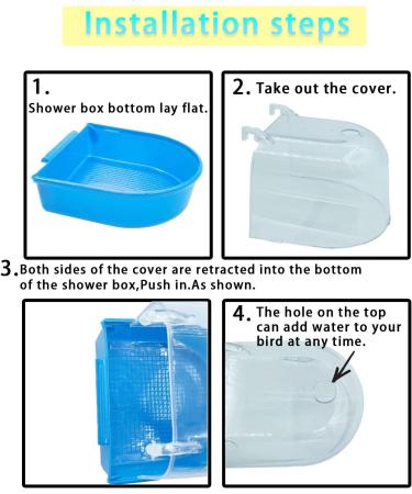 Kathson Bird Cage Shower Box with Feeding Spoon, Toys Balls for Lovebirds Kingfisher Canary - 6 PCS - Buy Online on GoSupps.com