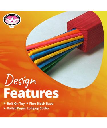Super Bird Creations SB301 Chewable Paper Party Bird Toy - Large Size - Colorful Lollipop Sticks - 1 Pack - Buy Online on GoSupps.com