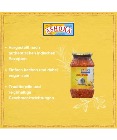 Buy ASHOKA Pickled Garlic Multipack (6 x 500g) - Authentic Indian Spice | International Shipping Available - Buy Online on GoSupps.com