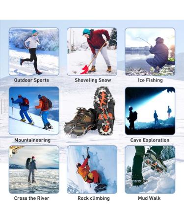 20-Spikes Traction Cleats for Ice and Snow - Ideal for Walking, Jogging, Climbing, Fishing, Hiking - Large Size - Buy Online on GoSupps.com