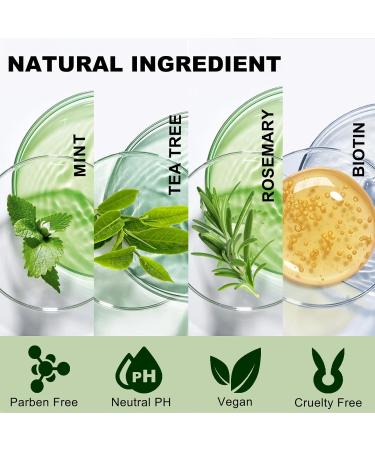 NCEPROHR Tea Tree Hair Growth Shampoo - Natural Thickening & Biotin Formula for Thinning Hair Rosemary & Mint - 10 Fl Oz - For Men & Women - Buy Online on GoSupps.com