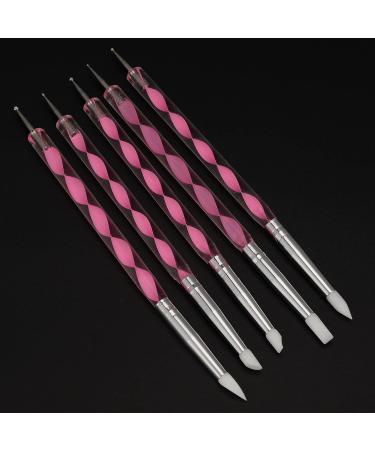 DIY Nail Art Dotting Pen Acrylic Handle Soft Dual Ended Manicure Dotting Pen Non Corrosive for Home for Nail Salon(pink) - Buy Online on GoSupps.com