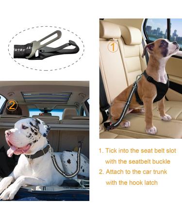 Dog Seat Belt for Car Dog Seatbelt with Enhanced Carabiner Adjustable Dog Car Harness with Anti Shock Buffer (Pro) 1 Count (Pack of 1) - Buy Online on GoSupps.com