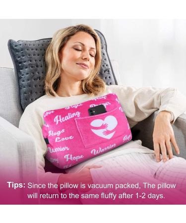 Mastectomy Pillow - Post-Op Breast Cancer Recovery Support | Seatbelt Protection | Heart Surgery Aid with Pocket and Pink Flower Design - Buy Online on GoSupps.com