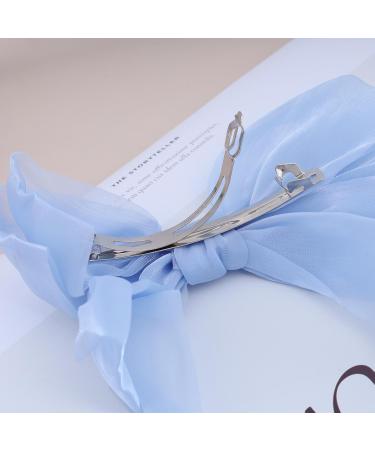 Aneneiceera Vintage Silk Bow Hair Clip Silk Chiffon Bowknot Hair Bow Clip Blue Tulle Bow Hair Barrette Chiffon Long Tail Bow Clips Long Bow Tail Headpieces Decorative Hair Accessories for Women Girls - Buy Online on GoSupps.com