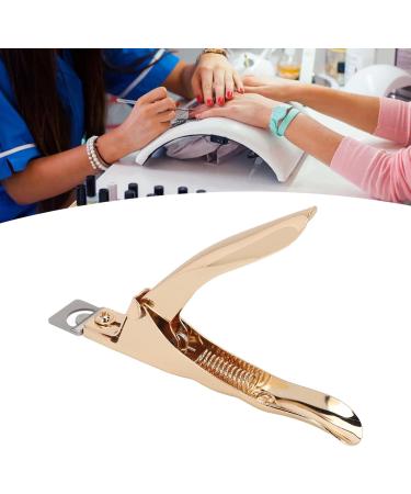 Acrylic False Nail Clippers Nail Tip Cutter U Shape DIY Trimming Stainless Steel Portable Nail Tip Groomer for Salon Home (Gold Stand and White Flip) - Buy Online on GoSupps.com