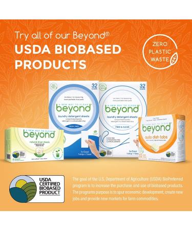 Beyond Natural Dishwasher Tablets - Fragrance & Dye Free - Certified Biobased - 32 Count - Buy Online on GoSupps.com
