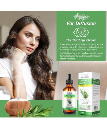 Rosemary Oil for Hair Growth & Skin Care -120ml 100% Pure Rosemary Essential Oil for Eyebrow and Eyelash Nourishes The Scalp Stimulates Hair Growth for Men Women - Buy Online on GoSupps.com