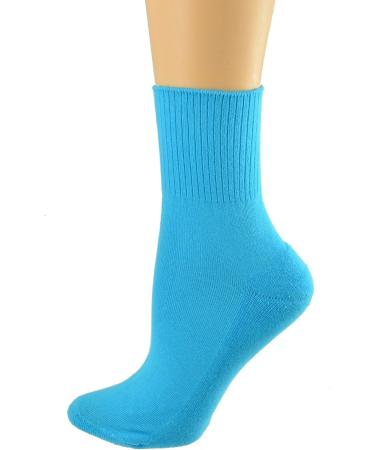 Sierra Socks Diabetic Hi-Ankle Cotton Socks - Ribbed & Wide Calf, Arthritic Cushioned, Arch Support - Blue Atoll/Golden/Grape - Buy Online on GoSupps.com