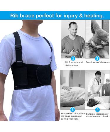 Rib Brace Chest Binder Belt for Men and Women | Breathable Support Wrap for Rib Injuries | XX-Large - Buy Online on GoSupps.com