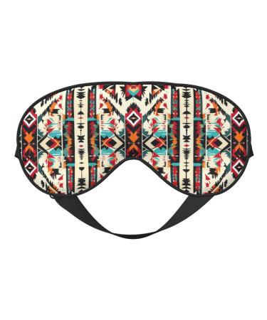 Native American Pattern Print Unisex Sleep Mask Double-Sided Eye Mask Ideal for Sound Sleep and Skin Care Black