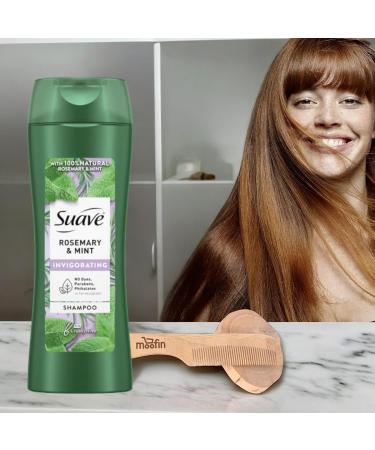 Rosemary Mint Shampoo - Sulfate-Free Gentle for Color-Treated Hair | Pack of 6 with Moofin Wooden Comb - 12.6 fl oz - Buy Online on GoSupps.com