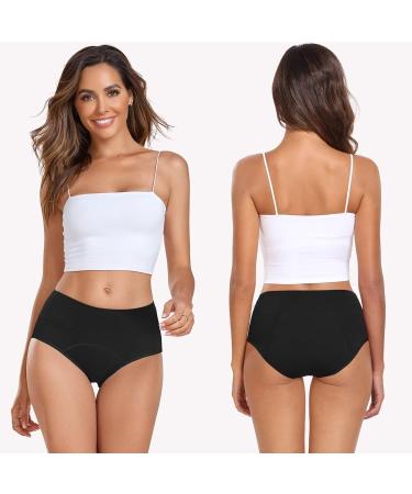 Buy Leak-Proof Women's Underpants - Pack of 3 Period Underwear for Menstruation & Postpartum Incontinence - Black - Buy Online on GoSupps.com