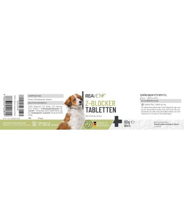 Reavet Z-Blocker Tablets for Dogs - 60 Pieces | Proven Formula with Beer Yeast & Thiamin | 4-Month Supply for All Breeds & Ages - Buy Online on GoSupps.com