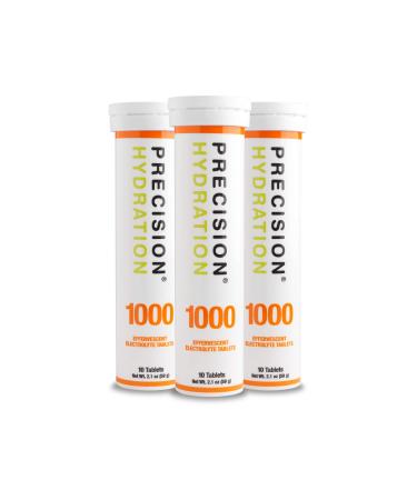 Precision Hydration Electrolyte Drink Multi -Strength EfferVescent Tablets for Electrolyte (3 Tubes 500mg/L - Yellow Tube) Pack of 3 1000 mg/L - Orange Tube