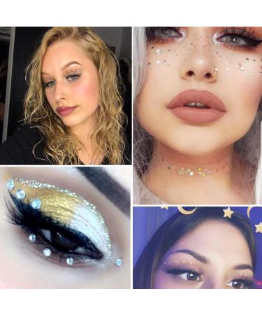 HAIAISO Face Gems & Rhinestone Stickers - Self-Adhesive Eye Jewels for Makeup Nail Art & Hair Styling - Colorful Pearl Rhinestones for Women - Buy Online on GoSupps.com