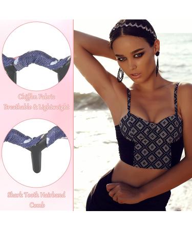 Chic Zigzag Shark Tooth Hair Comb Headband - 6 Colors, Wrapped Cloth Hard Hair Band for Women & Girls - Buy Online on GoSupps.com