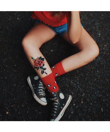 PUSNMI Vintage Temporary Tattoos for Men & Women - Halloween Face, Leg, Arm, Neck Stickers - Old School Club & Floral Designs - Buy Online on GoSupps.com