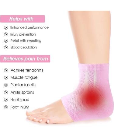 Sibba Heel Moisturizing Gel Socks 2 Pairs for Dry Cracked Skin - Breathable Cotton Foot Spa Beauty Care Set for Men and Women - Pink+Gray 4.0 - Buy Online on GoSupps.com