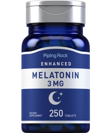 Piping Rock Melatonin 3mg | 250 Tablets | Adult Support Supplement | for Men and Women | Vegetarian Non-GMO Gluten Free