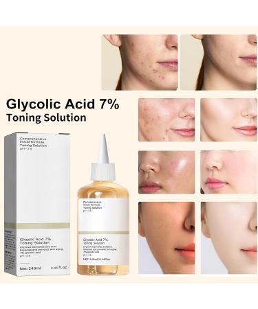 Glycolic Acid 7% Toning Solution with Hyaluronic Acid - Exfoliate, Brighten, and Rejuvenate - 240ml - Buy Online on GoSupps.com