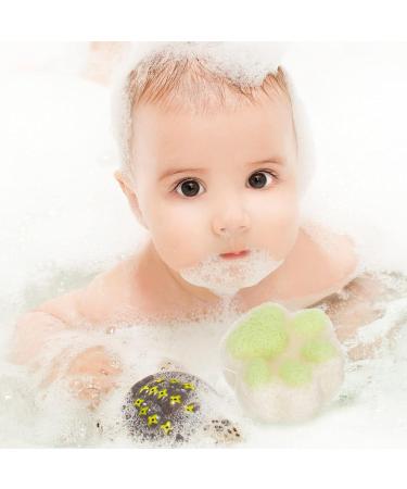 Kisangel Baby Facial Foam Loofah Sponge - Cat Paw Bath Sponge for Toddlers | Gentle Cleansing Pads & Body Powder Puff - Ideal for Bathing & Shower 4.9x4.8CM - Buy Online on GoSupps.com