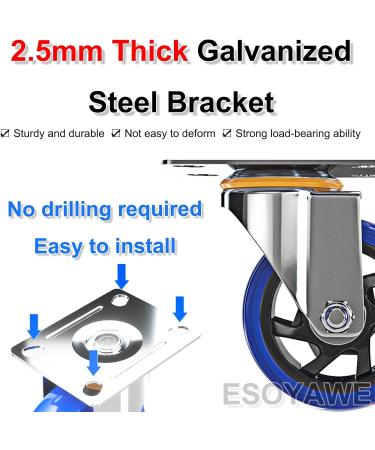 Threaded Shaft Swivel Castors Ball Castors 4 Inch 5 Inch Replacement Casters for Carts Furniture DIY Workben Set of 4 Moving Silent Shock Absorption Rubber Caster(Fixed+Swivel 100mm/4in) 100mm/4in Fixed+swivel - Buy Online on GoSupps.com