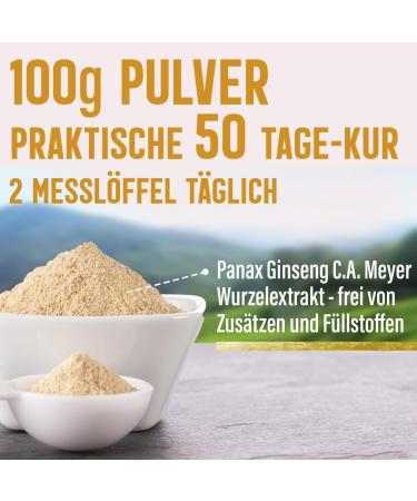 Panax Ginseng Root Powder from Extract | 100g - With Measuring Spoon 10% Ginsenosides - 50 Day Supply | Vegan Dorado Superfoods - Buy Online on GoSupps.com