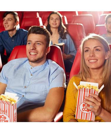Hotop Paper Popcorn Bags Close Top Popcorn Boxes Container 6 x 4 x 2 Inches Red and White Striped Popcorn Cups Bucket for Movie Party and Theater Night Supplies White Red (300 Pcs) - Buy Online on GoSupps.com