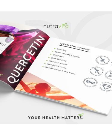 Quercetin 500mg with Bromelain, Vitamin C & Bioflavonoids - 120 Vegan Capsules for Immune Support | Nutravita - Buy Online on GoSupps.com
