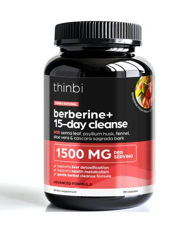 Advanced Ketogenic Colon Cleanse with Berberine 1500mg 15 Day Parasite Detox for Men & Women Extra Strength Formula with Senna Leaf for Rapid Constipation Relief Gut Health & Bloating Reduction 30 Count (Pack of 1)