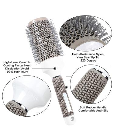 Boar Bristle Round Brush Set for Blow Drying - Vented Curved Detangling Brush with Ceramic & Ionic Technology for Smooth, Frizz-Free Hair - Ideal for Curling & Straightening - Buy Online on GoSupps.com