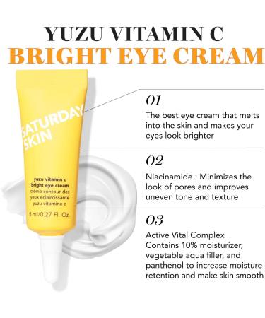 Saturday Skin 3-Piece Skin Care Set Yuzu Vitamin C Sleep Mask Yuzu Vitamin C Bright Toner and Eye Cream Overnight Facial Masks Korean Beauty Best Vitamin C Skincare Set - Buy Online on GoSupps.com